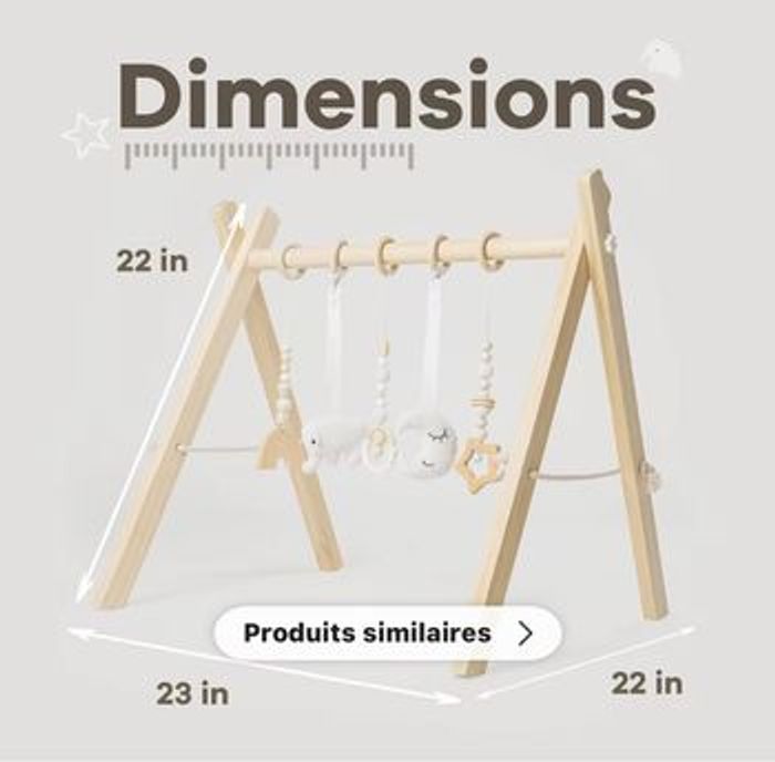 Portique bébé bois naturel Arche d'éveil Montessori jouets sensoriels - photo numéro 3