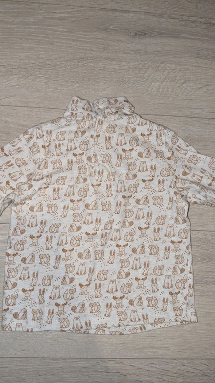 Sous pull beige à motifs marrons 23 mois - photo numéro 4