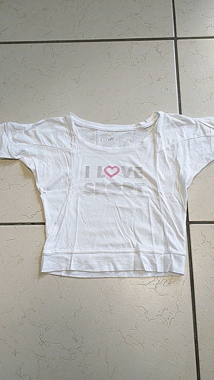 Tee-shirt manche chauve-souris blanc 4 ans