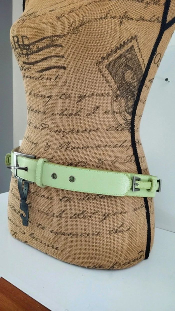 Ceinture verte multi boucles 90 cm femme - photo numéro 4