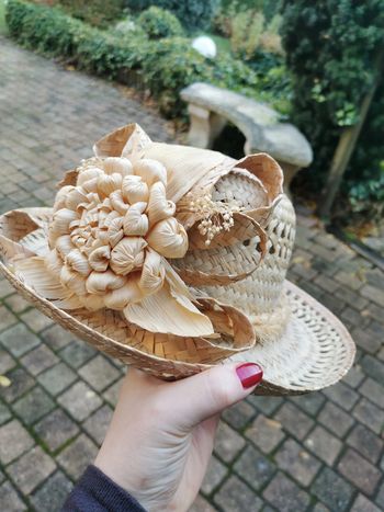 Chapeau de paille déco fleurs style champêtre