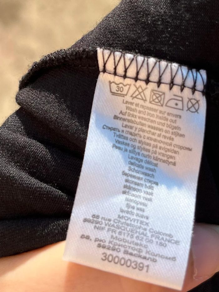 T-shirt tunique ample noir avec perles - photo numéro 10