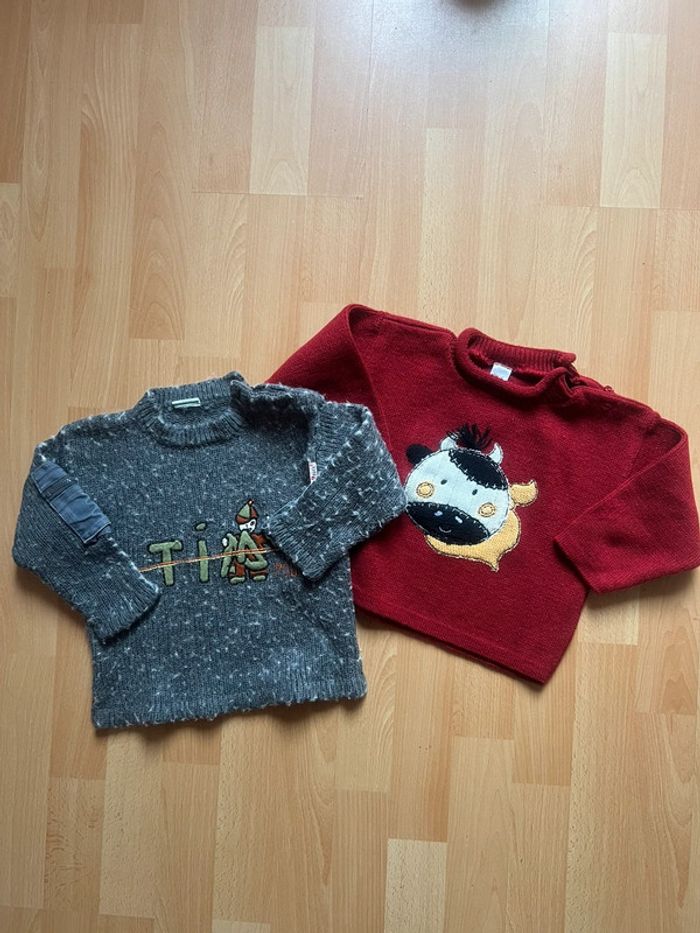 Lot 2 pull enfant garçon taille 24mois 1ans Tim Pouce