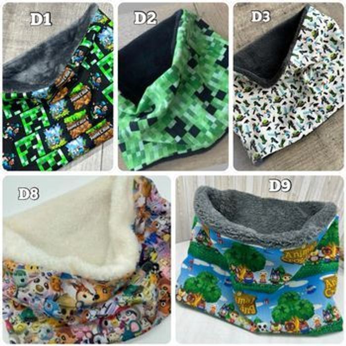 Snood enfant Minecraft, snood cache cou enfant  super mario