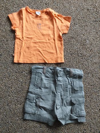 Tee shirt et shirt kaki 12 mois