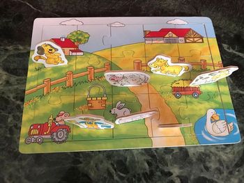 Puzzle en bois, thème ferme