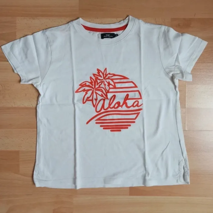 T-shirt blanc uni inscription corail aloha 🌺 miss avant première 12 ans
