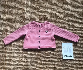 Gilet/Cardigan court en tricot Sergent Major