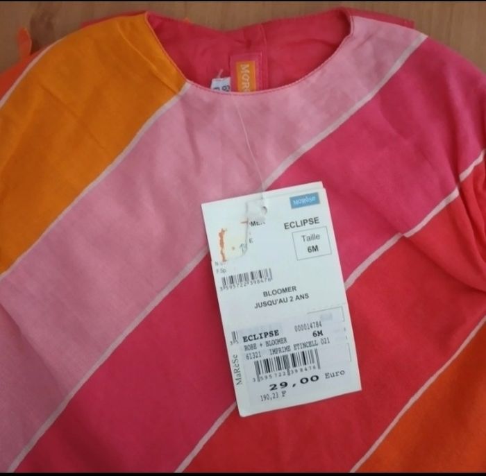 Robe sans manches + Bloomer Neuve avec étiquette 6  mois fille Marèse - photo numéro 2