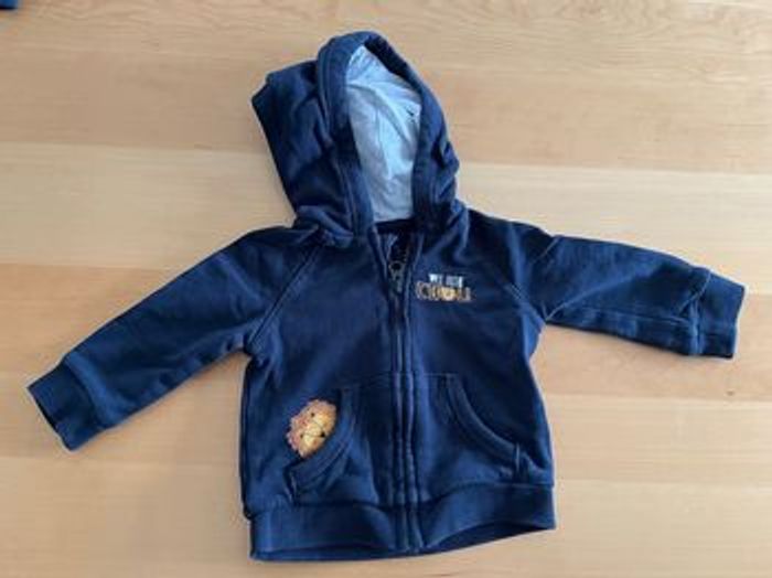 Gilet à capuche bleu marine 6mois Kiabi