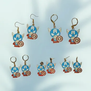 Boucles d’oreilles Captain America – 5 attaches au choix!