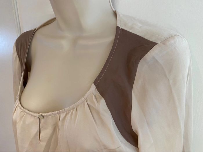 Blouse esprit taille 40 beige crème - photo numéro 3