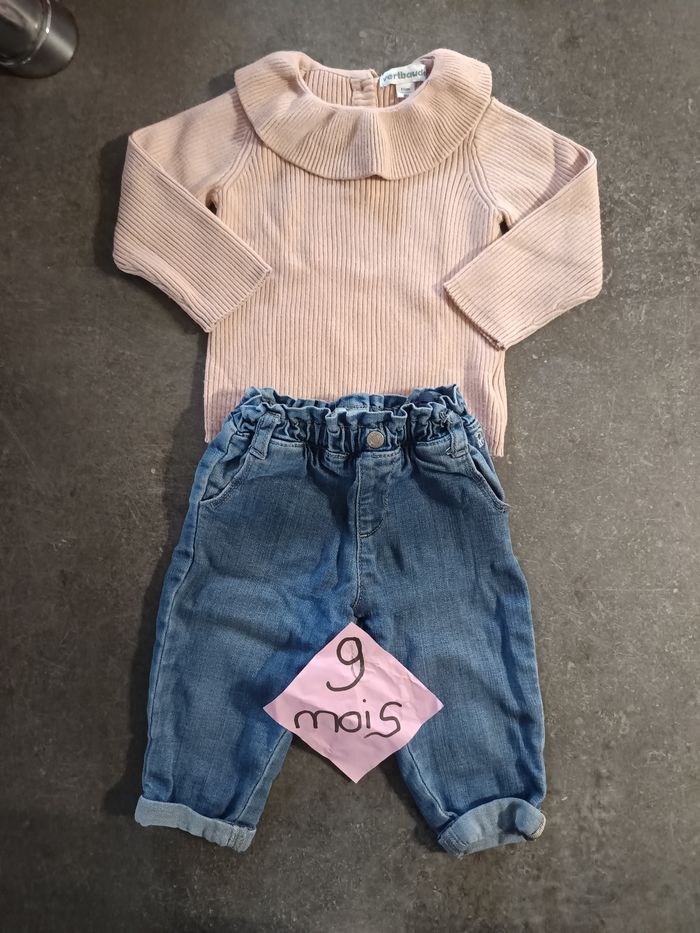 Ensemble pull et jean 9 mois