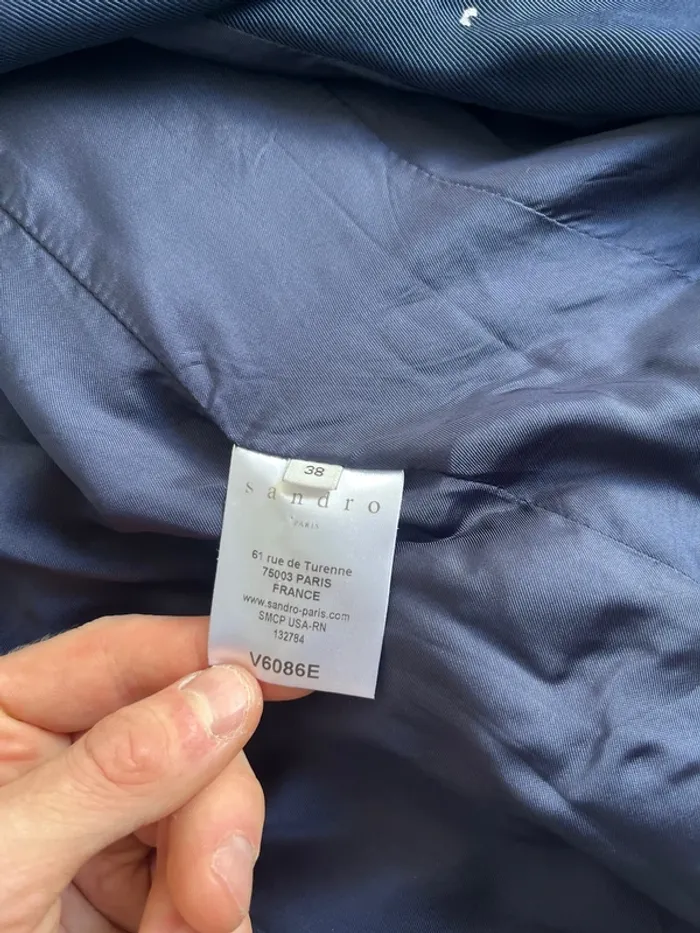 Blazer Sandro Paris Marine T.38 – Élégant et Chic - photo numéro 4