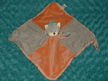 Doudou plat chat Rémi Bukowski beige orange 😺Neuf