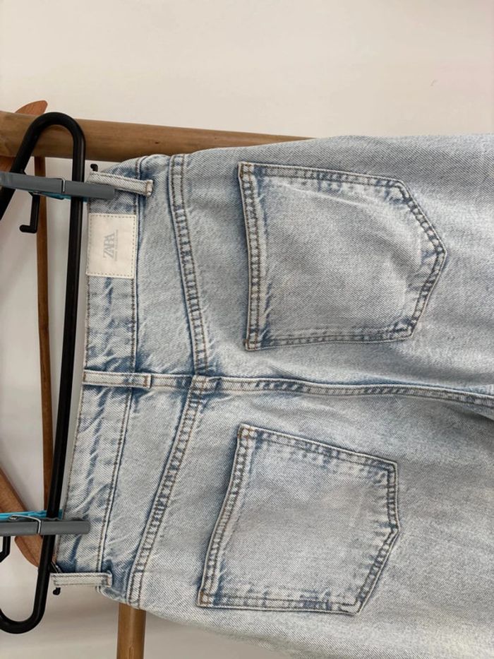 Jean bleu clair jambes larges atypique sans poches Zara taille 38 - photo numéro 10