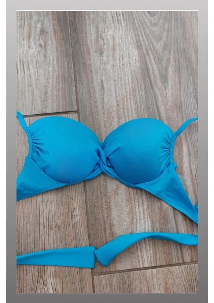 Haut de maillot de bain bleu, à bretelles et noeud derrière - Taille 40 no gossip