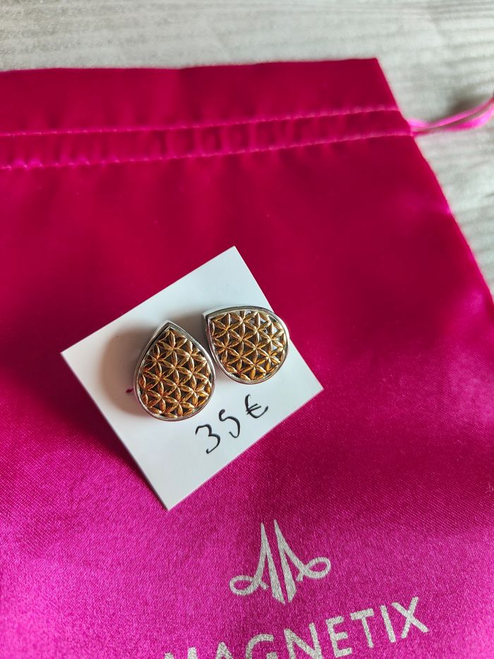 Parure collier pendentif boucles magnétiques fleur de vie - photo numéro 7