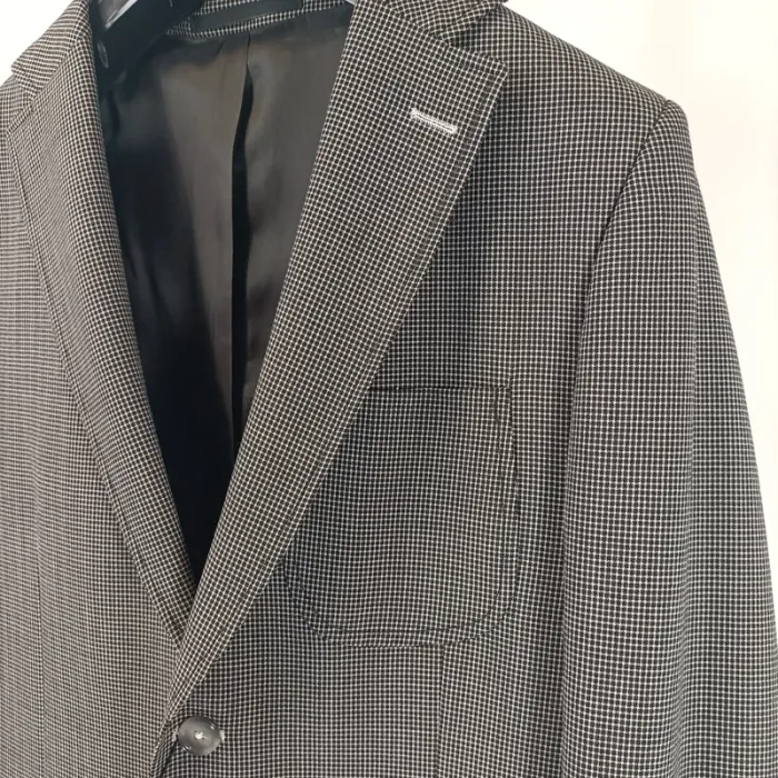 Veste grise - veste de costume grise quadrillée noir et blanc relief - A465 veste grise - photo numéro 5
