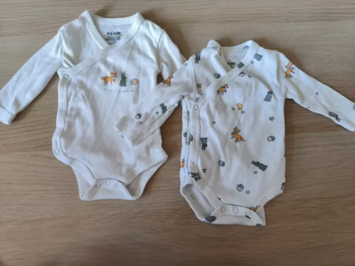 Lot bodys manches longues, 1 mois