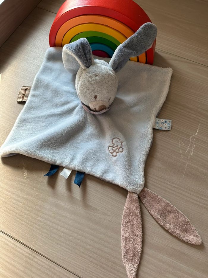 Doudou Natou plat Lapin Alex & Bibou