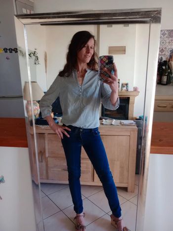 Blouse femme 42 finement rayee  c77