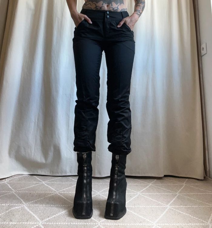 Pantacourt noir Avant Garde Industrial Goth vintage y2k - Taille M - photo numéro 4