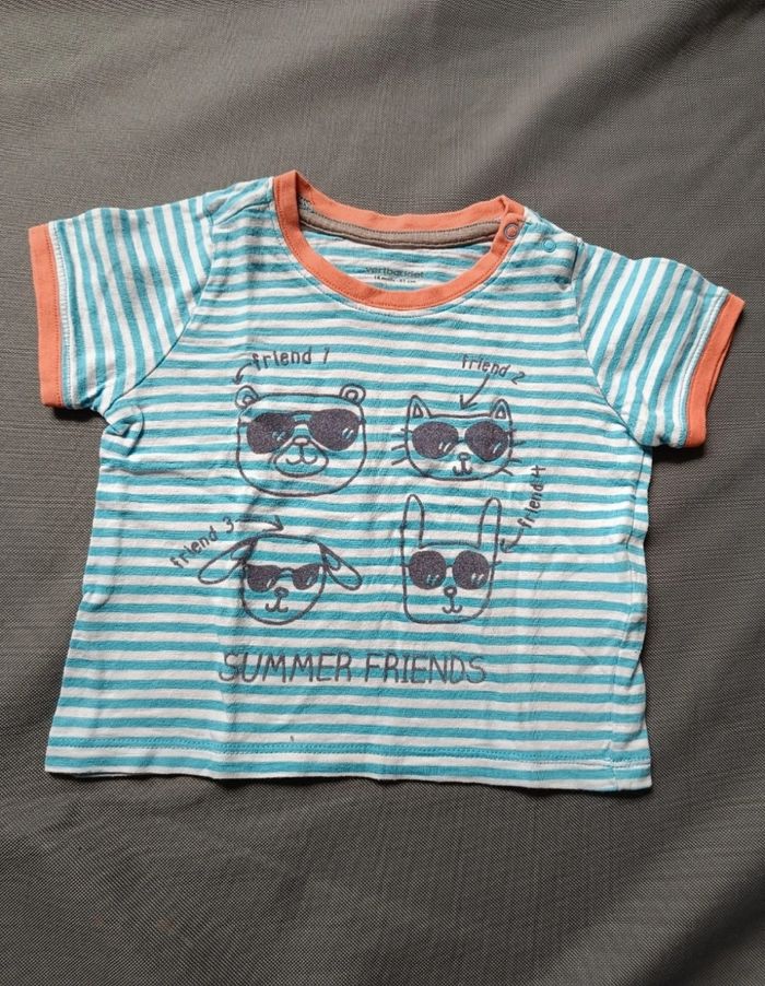 T-shirt rayé turquoise - photo numéro 2