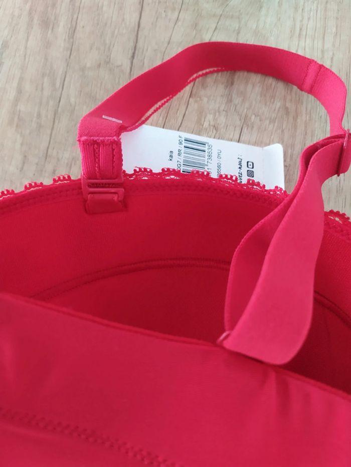 Soutien-gorge coques dentelle rouge Kaia taille 90F Darjeeling - photo numéro 3