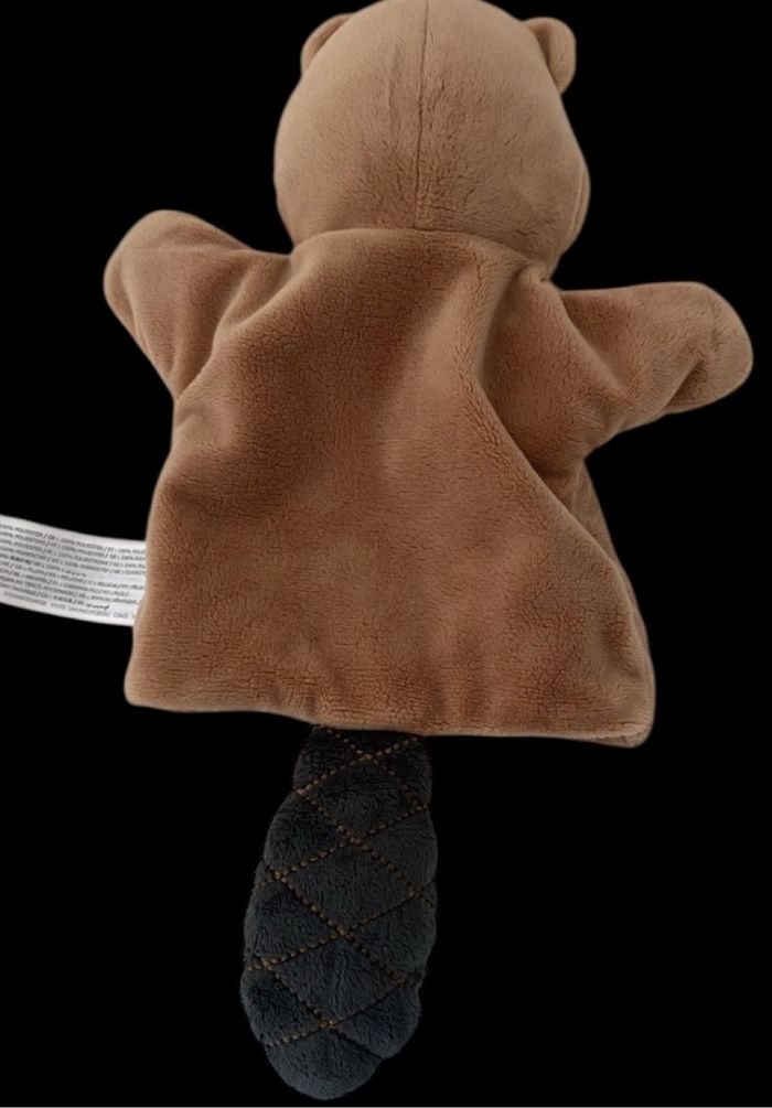 ❤️ B5306 Doudou plat marionnette Castor Marmotte Marron SIMBA TOYS Nicotoy KIABI - photo numéro 2