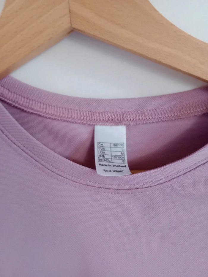 T-shirt technique sport femme taille l lilas c19 - photo numéro 13