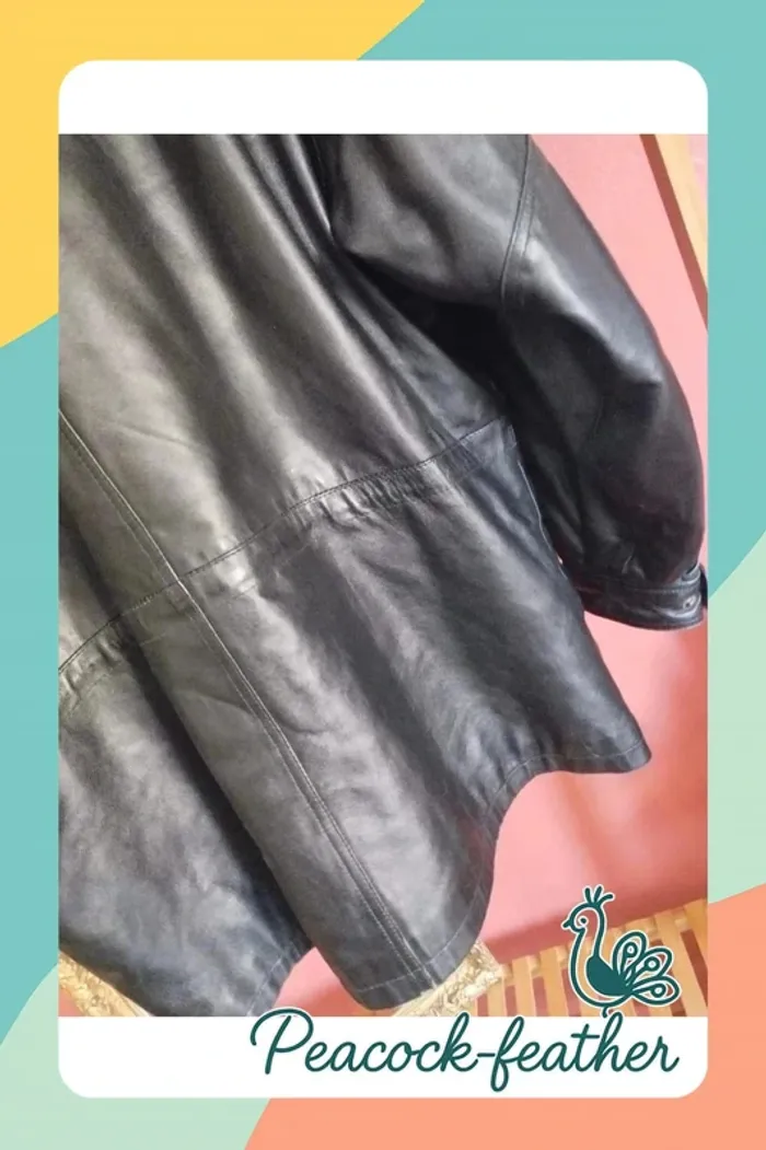 Veste cuir véritable homme noir 56 - photo numéro 12