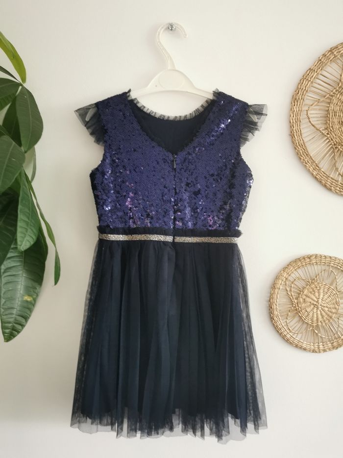 Robe de soirée, cérémonie bleu marine à sequins et tulle Vertbaudet 4 Ans - photo numéro 6