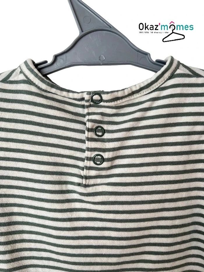T-shirt à manches courtes rayé (baleine) - Tape à l'oeil 9 mois - photo numéro 4