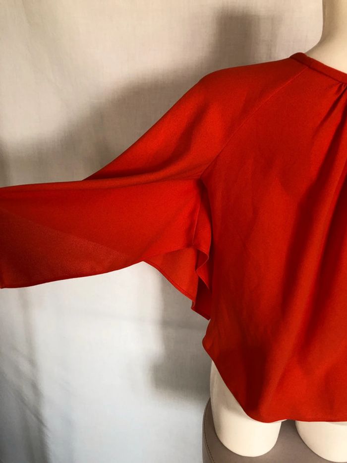 Blouse corail Zara manches trois quarts ample taille XS / 34 36 comme neuve - photo numéro 5