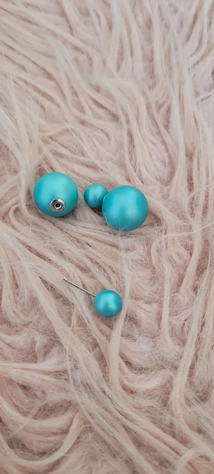 Boucles d'oreilles bleues - photo numéro 2