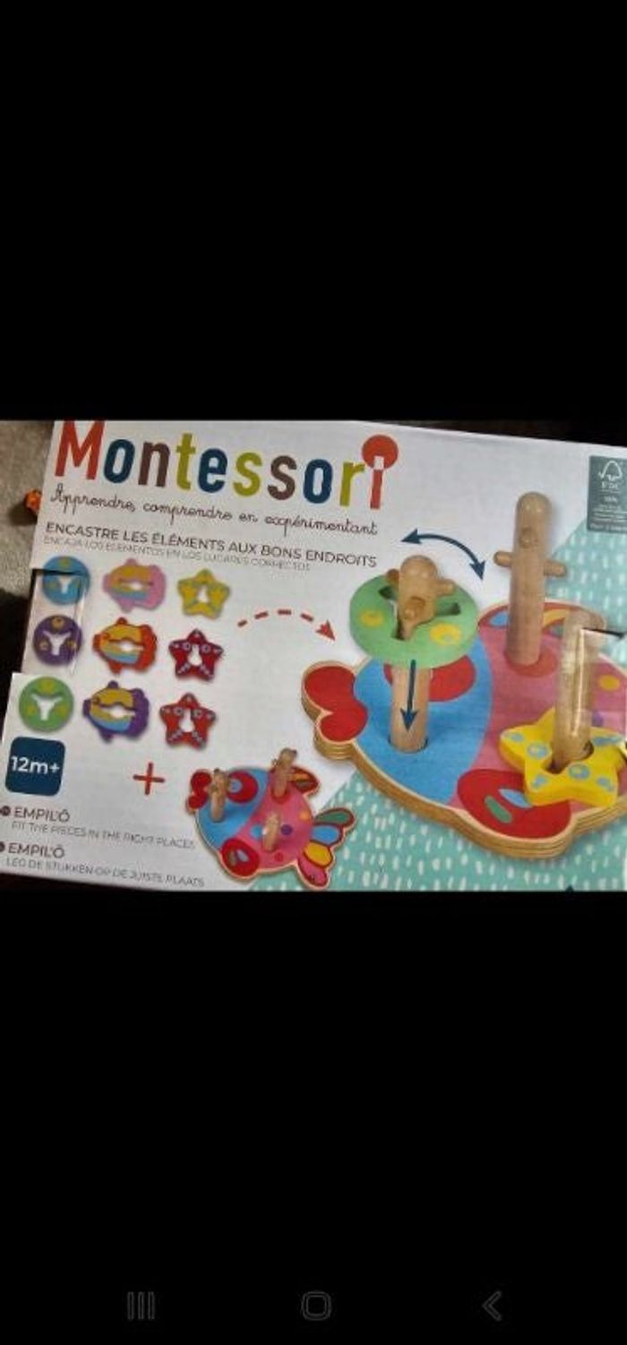 Jeu en bois en forme de poisson montessori