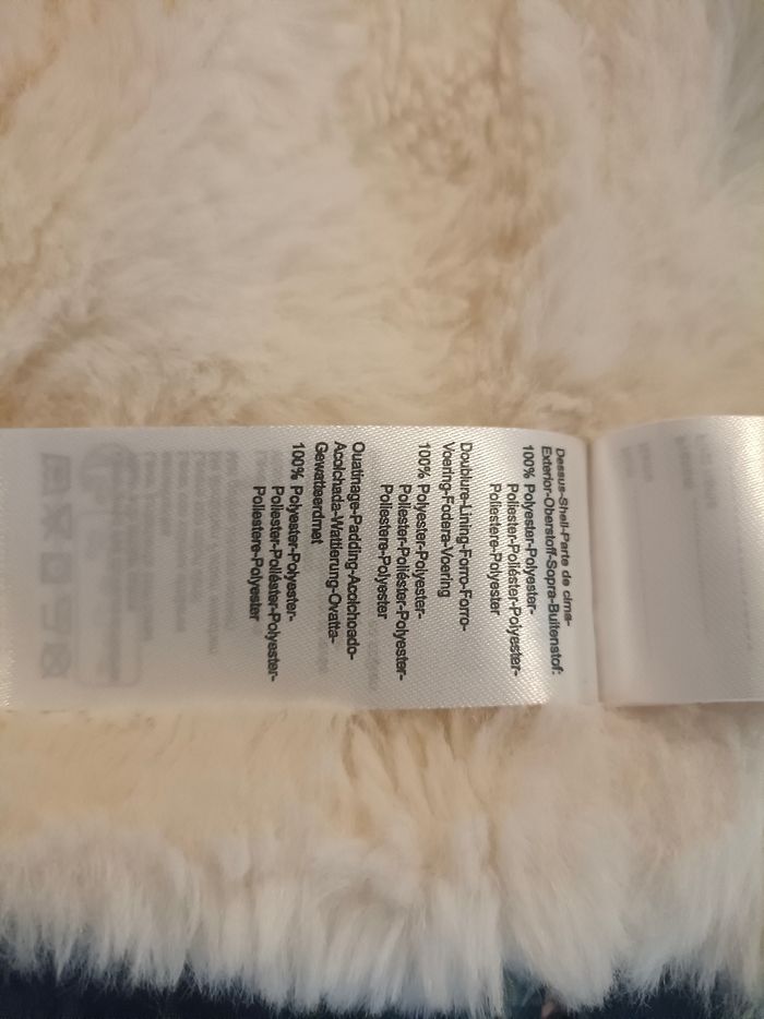 Superbe manteau  d'hiver bleu à fleurs - 9 mois - photo numéro 6