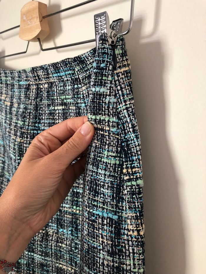 Jupe tweed bleue Claudie Pierlot taille 40 neuve - photo numéro 4