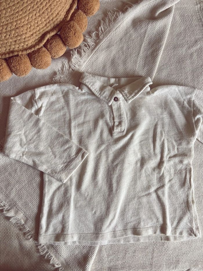 Polo manches longues écru crème h&m 104