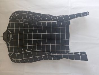 Haut manches longues S Shein Noir à carreaux blancs