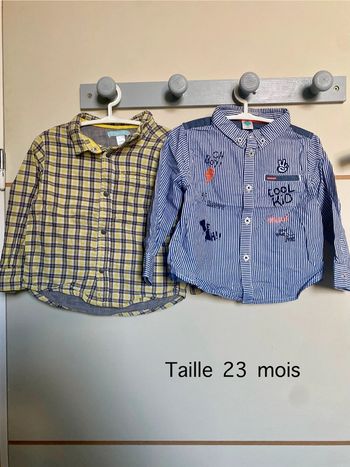Lot de 2 chemises a manches longues 23 mois