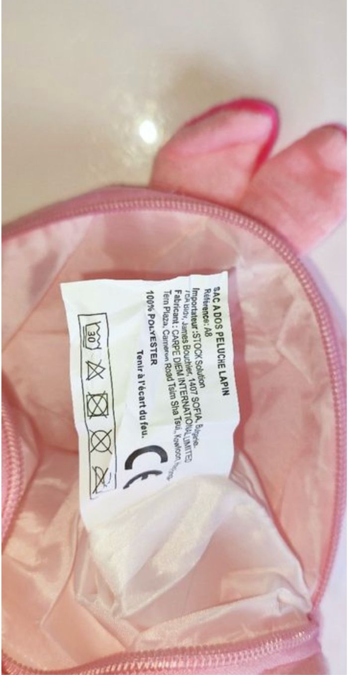 Petit sac à dos lapin rose - photo numéro 4