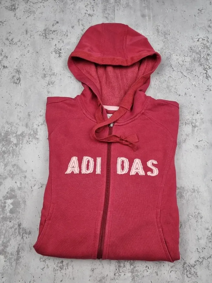 Gilet zippé capuche Adidas bordeaux, M Femmes - photo numéro 2