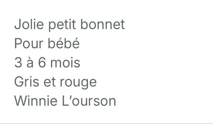 Bonnet Winnie l’ourson 3 à 6 mois - photo numéro 5