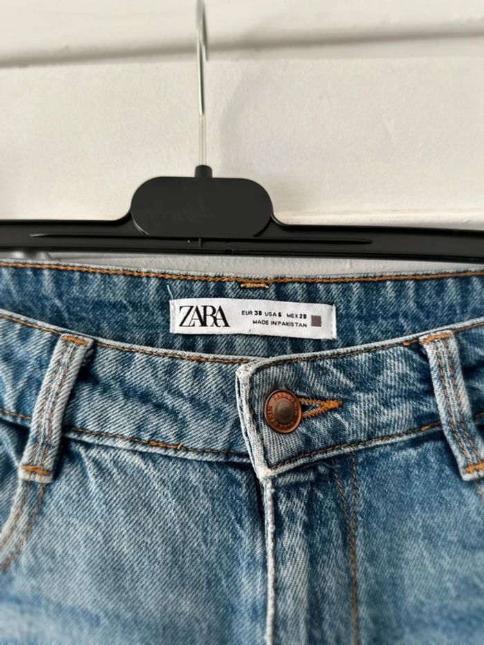 Jean mom taille haute effet usé bleu taille 38 ZARA - photo numéro 6