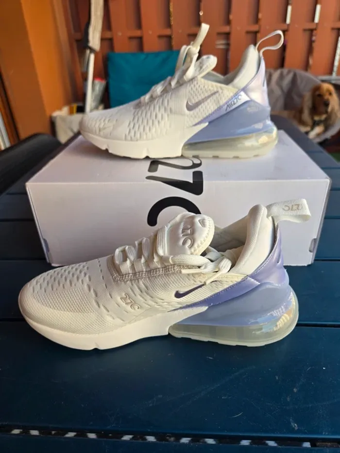 Nike air max 270 femme blanc lila taille 37,5 neuves - photo numéro 3