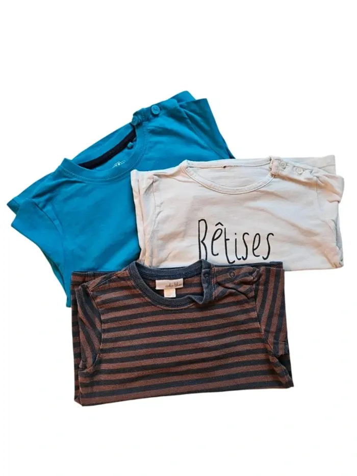 Lot de 3 Tee-shirt manche longue- 12 mois - photo numéro 2