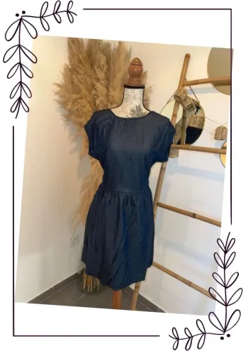 Robe en jeans d’été dos nu