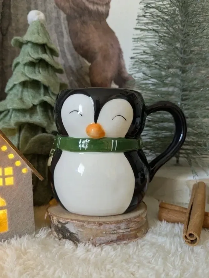 Jolie tasse céramique en forme de pingouin - NEUVE - photo numéro 4